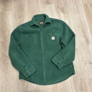 Howler Brothers Shirt Jacket Men's Medium Green Allegheny High Pile Fleece